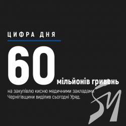 Кабмін виділив для лікарень Чернігівщини 60 мільйонів гривень на кисень Кабмін виділив для лікарень Чернігівщини 60 мільйонів гривень на кисень